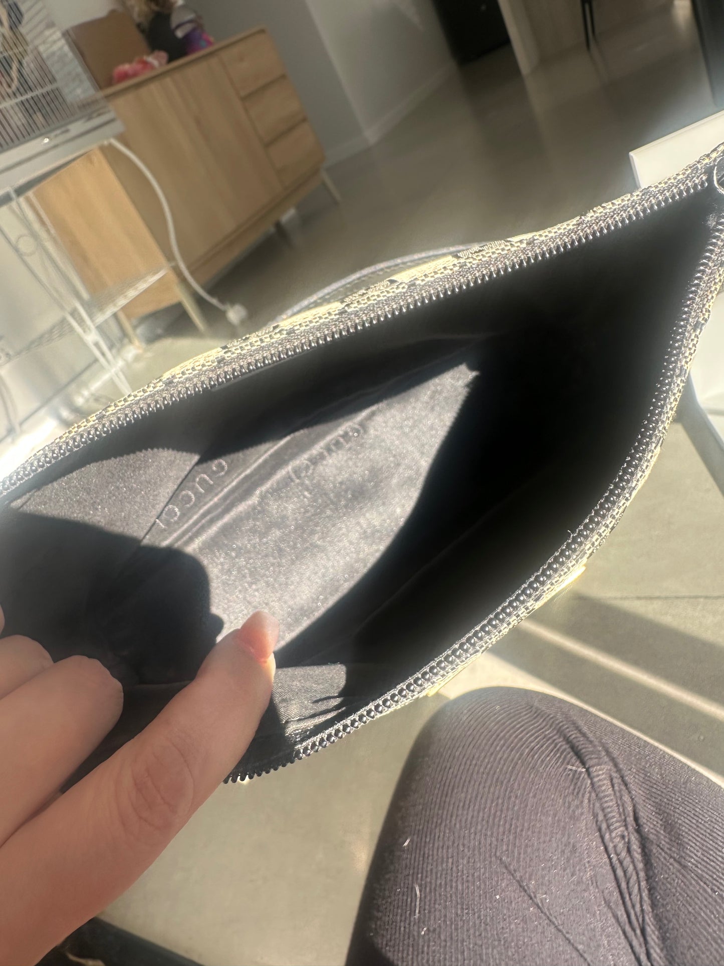 Gucci Boat Black Leather Pochette