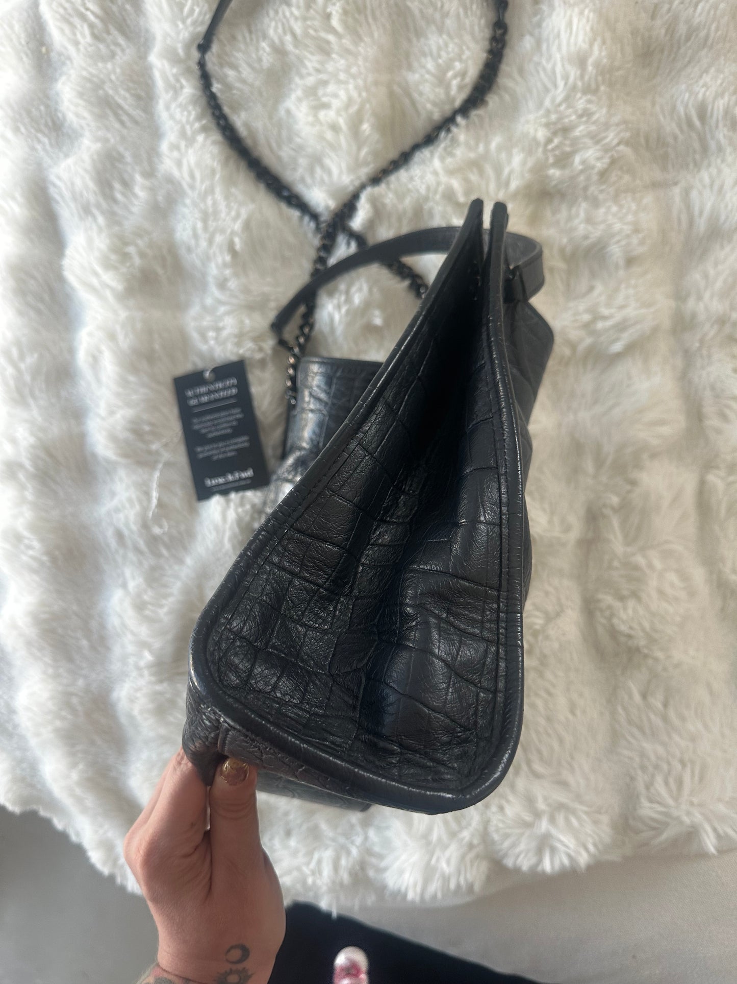 SAINT LAURENT - Niki Shopping Shoulder Bag in Croc-embossed Leather
