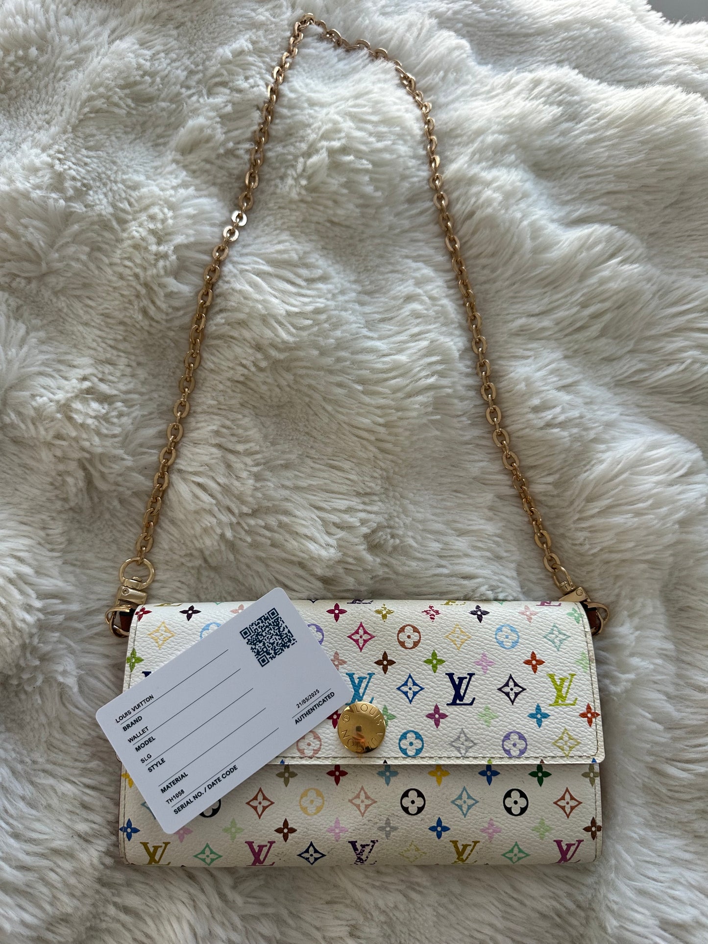 Louis Vuitton Murakami monogram multicolour limited edition wallet on chain crossbody bag