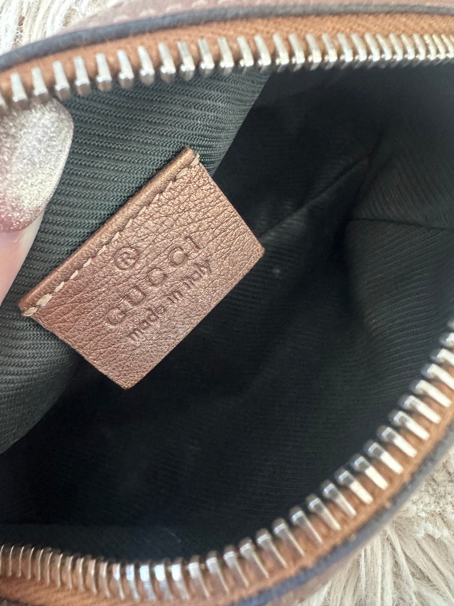 Gucci GG monogram cosmetic pouch with heart detail