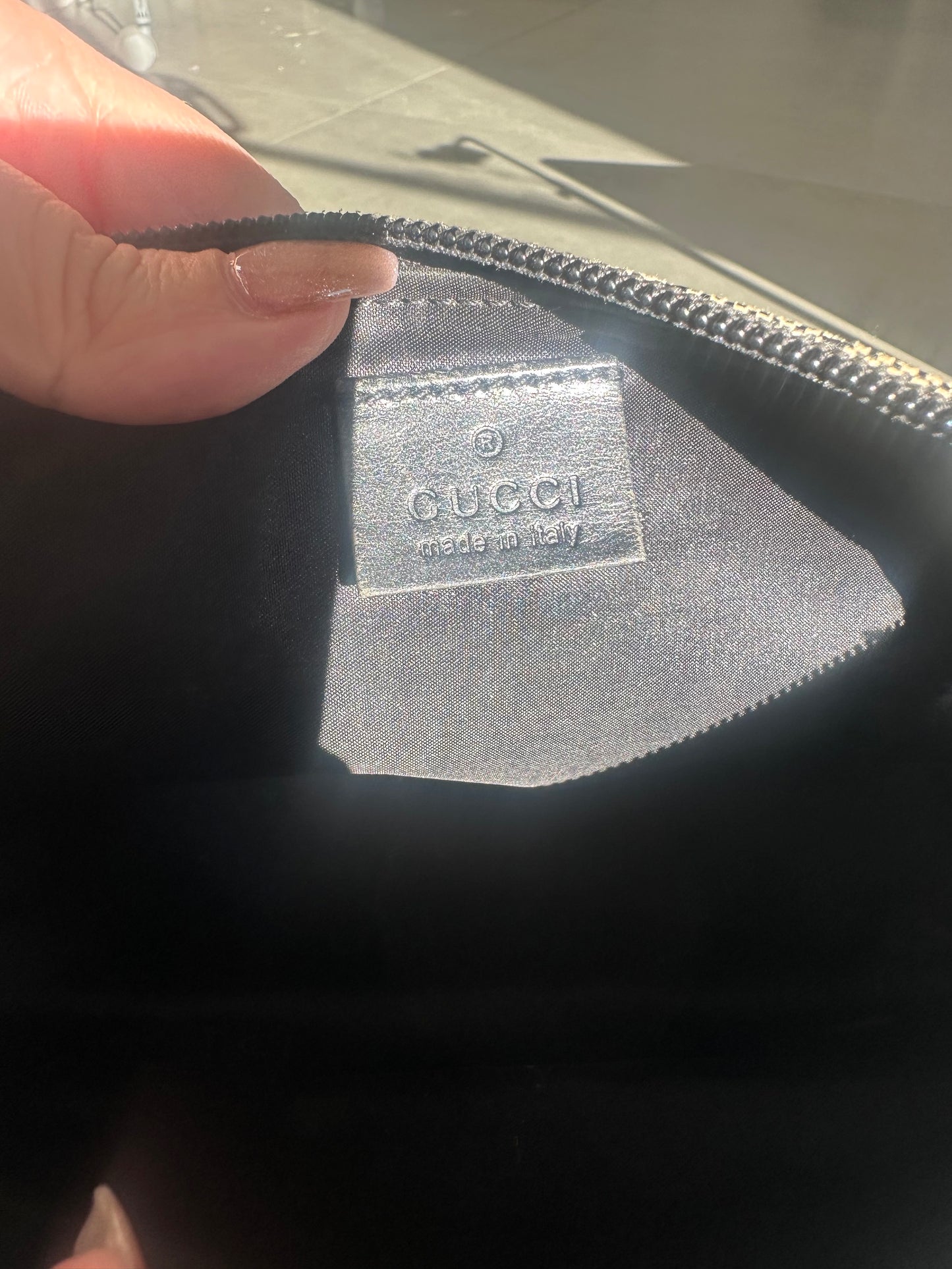 Gucci Boat Black Leather Pochette