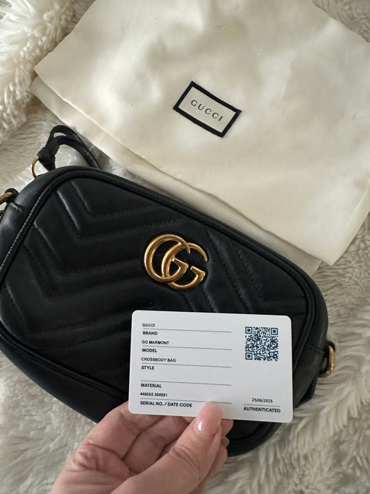 GUCCI GG Marmont Mini Camera Bag Black