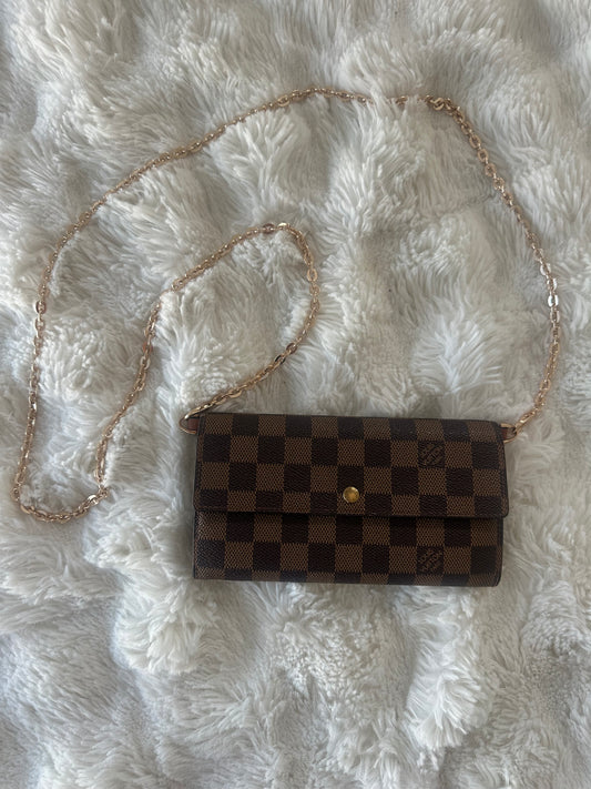 Louis Vuitton - Damier Ebene cross body wallet on chain