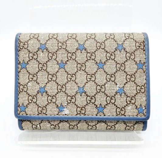 Gucci Wallet - star canvas wallet with chain