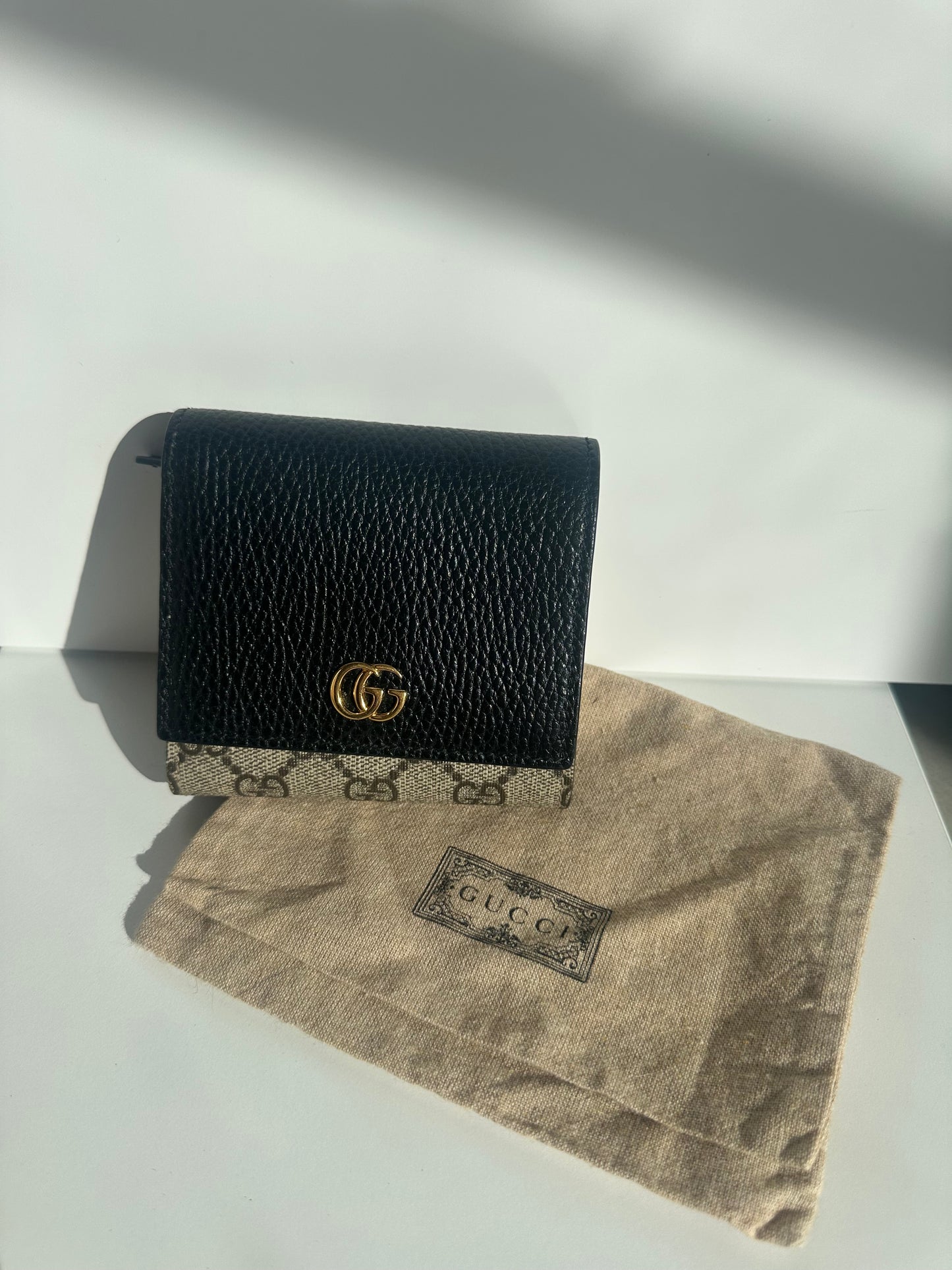Gucci GG Marmont Bi colour Medium Wallet Black