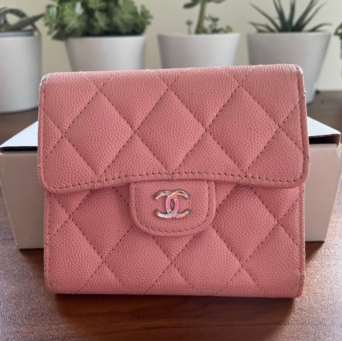 Chanel - Pink card holder small purse