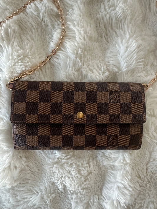 Louis Vuitton - Damier Ebene cross body wallet on chain