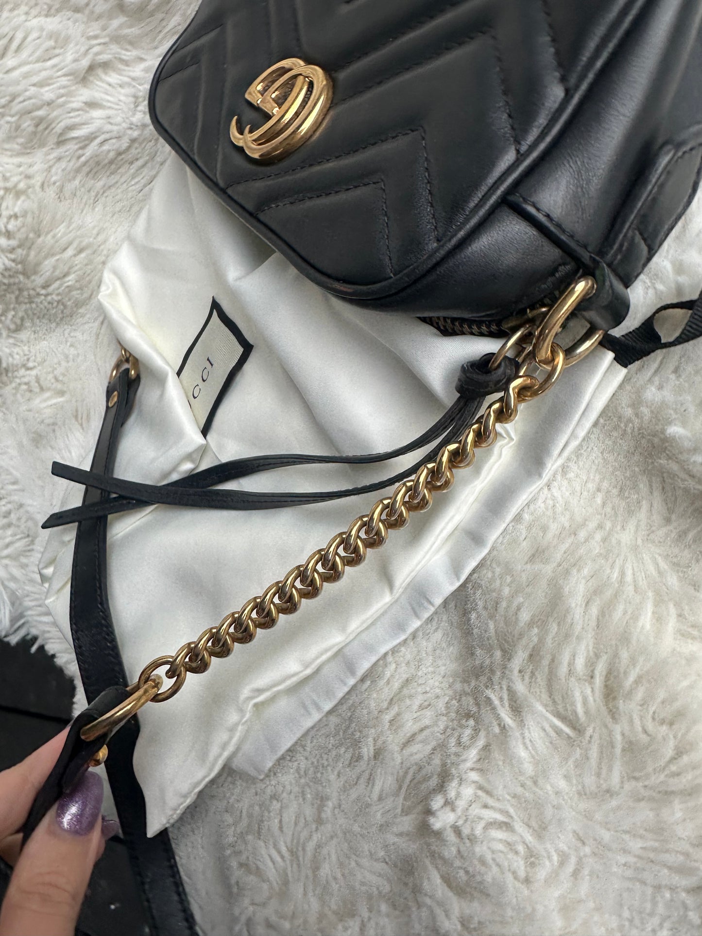 GUCCI GG Marmont Camera Bag Black
