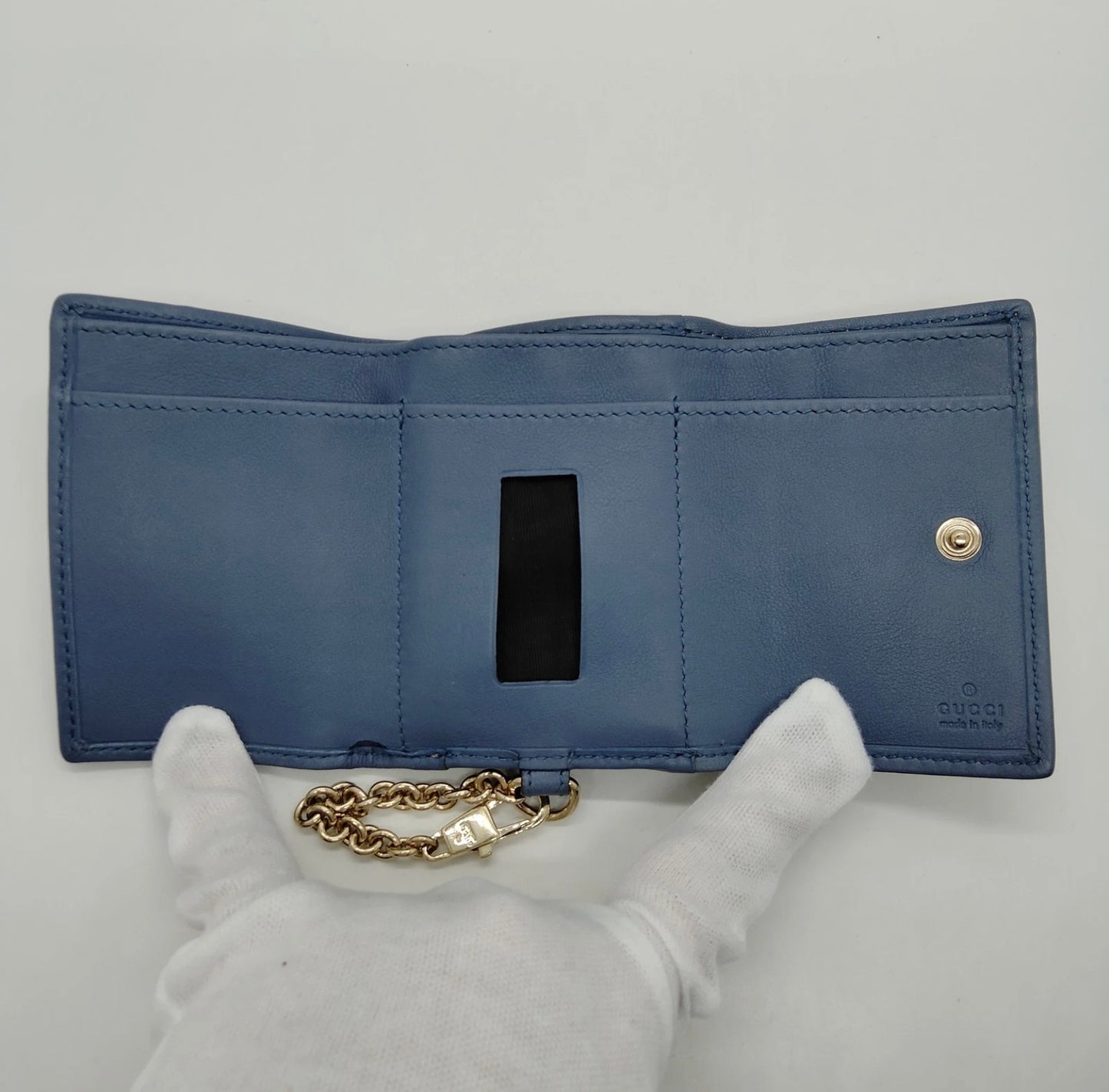 Gucci Wallet - star canvas wallet with chain