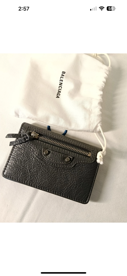 Balenciaga Le city Mini Wallet in shade Volcanic Rock
