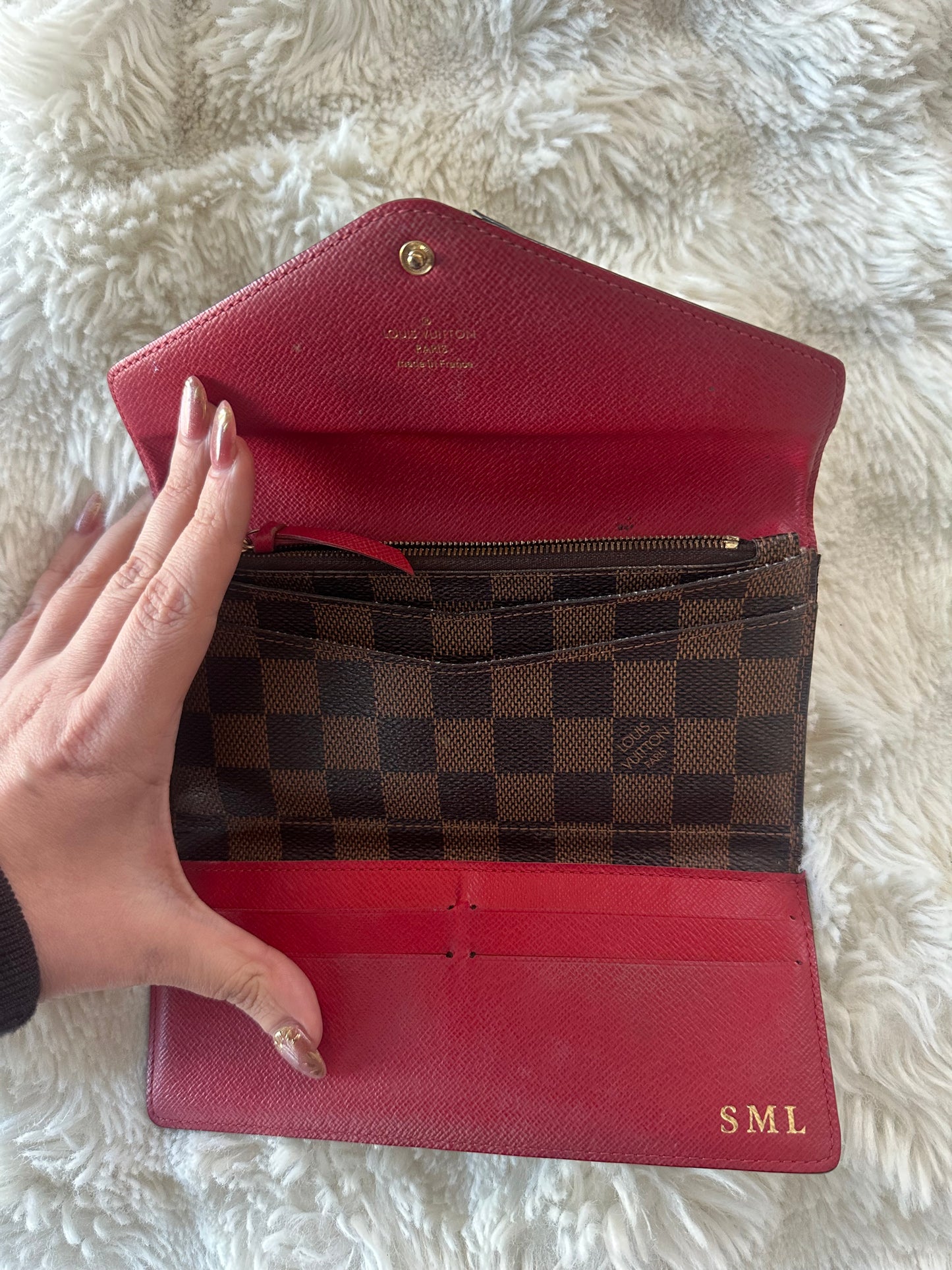 Louis Vuitton Damier Ebene wrap wallet with coin purse