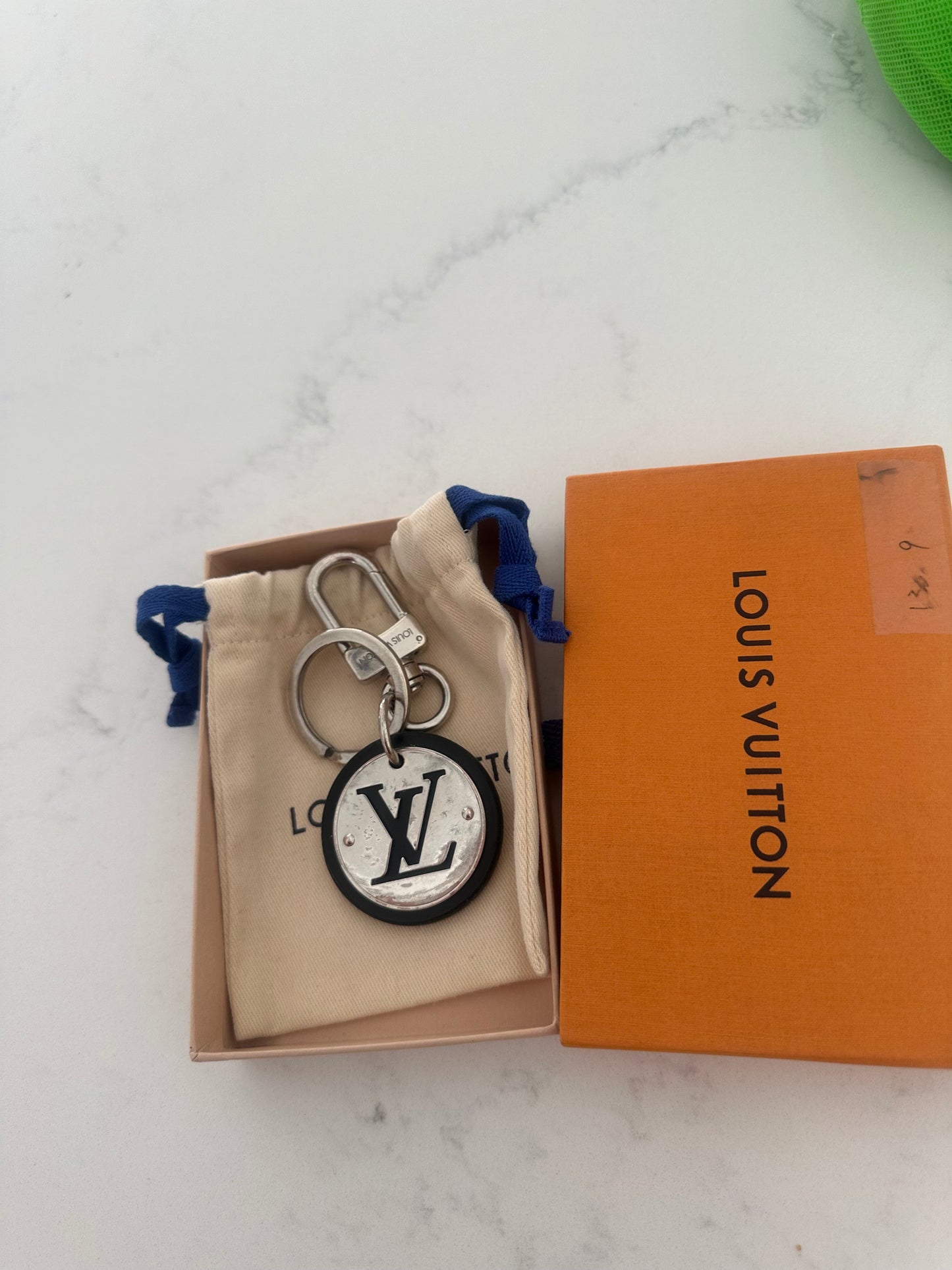 Lv silver keychain