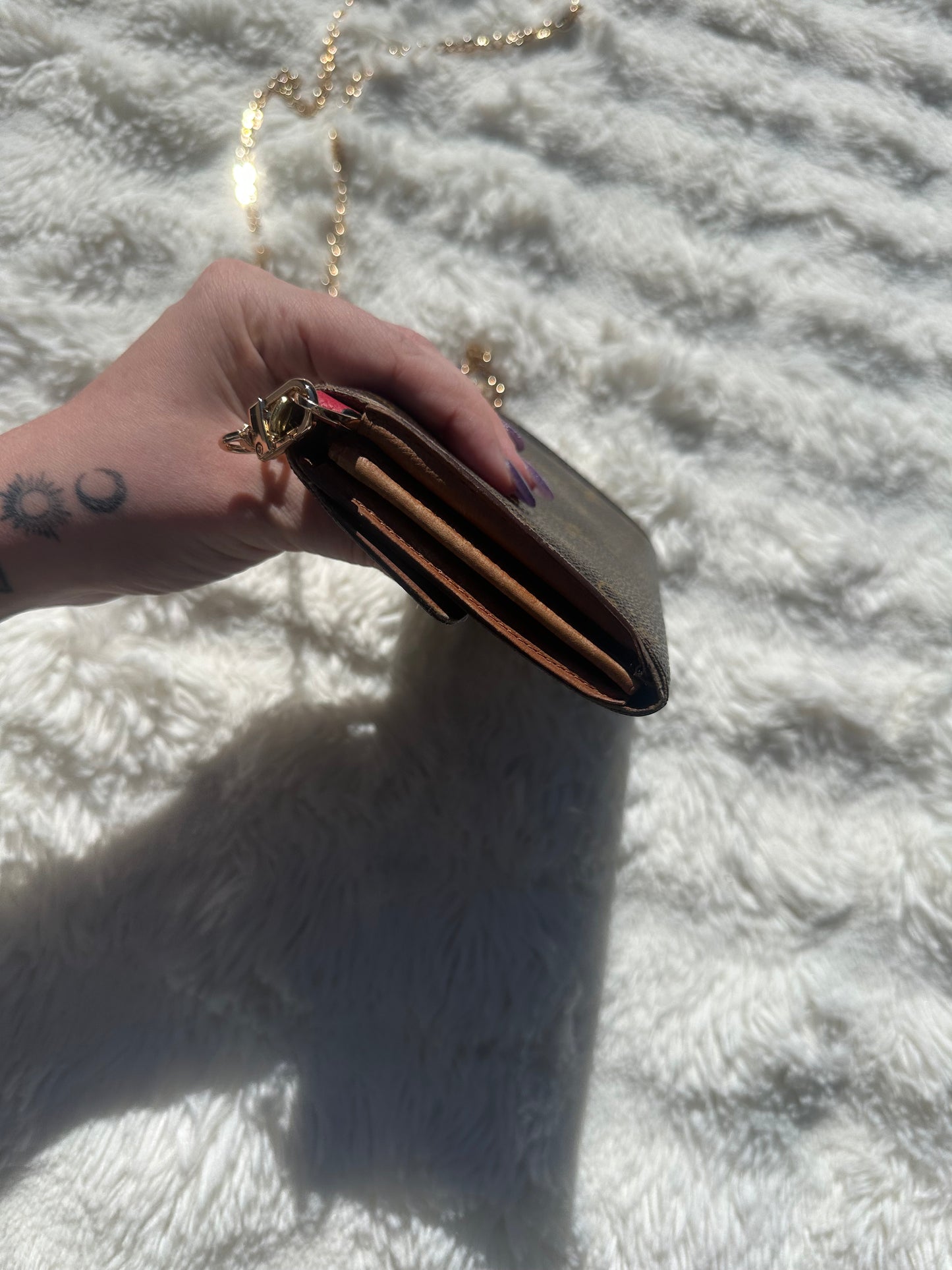 Louis Vuitton wallet on chain pochette bag