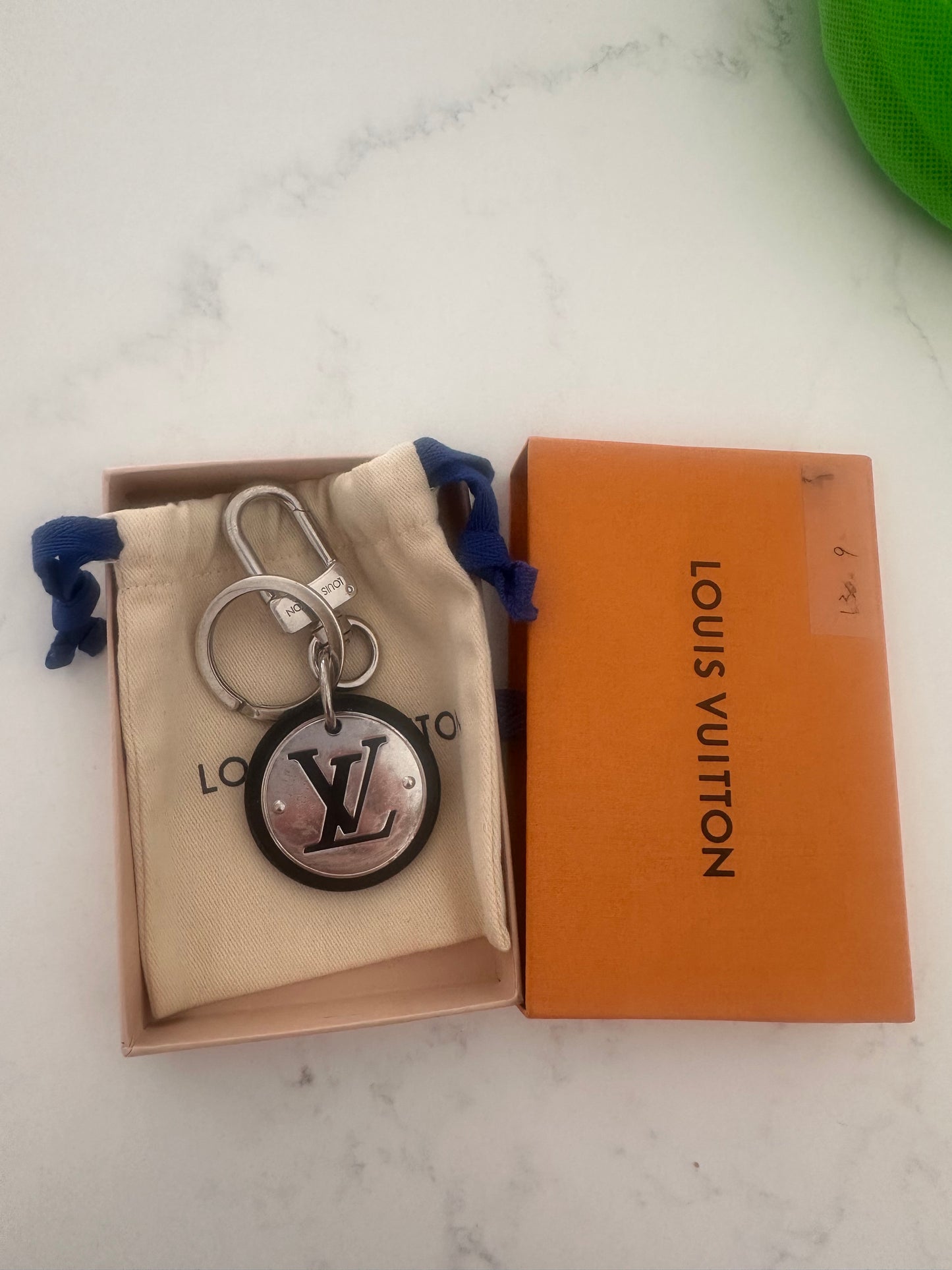 Lv silver keychain
