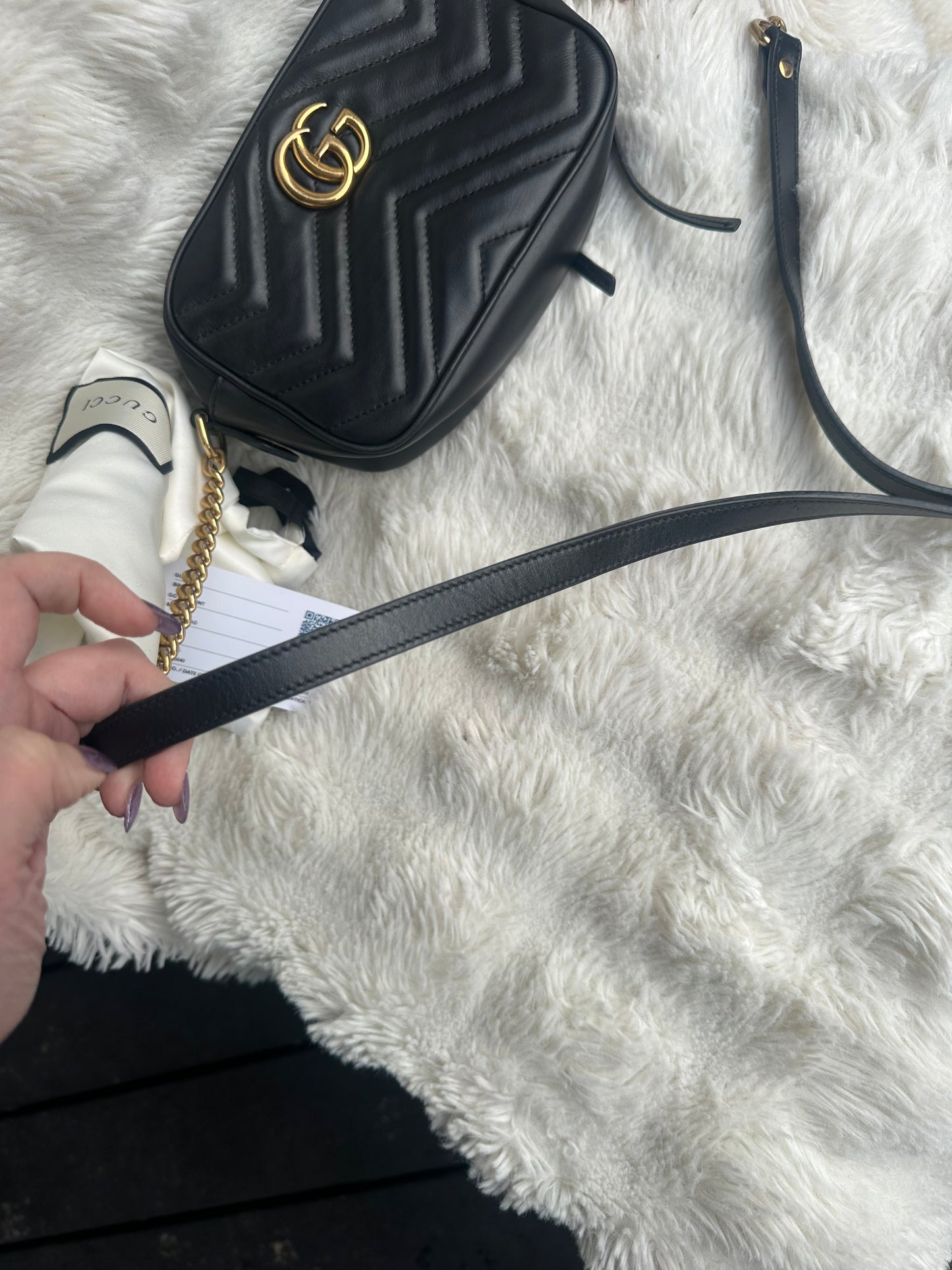 GUCCI GG Marmont Camera Bag Black
