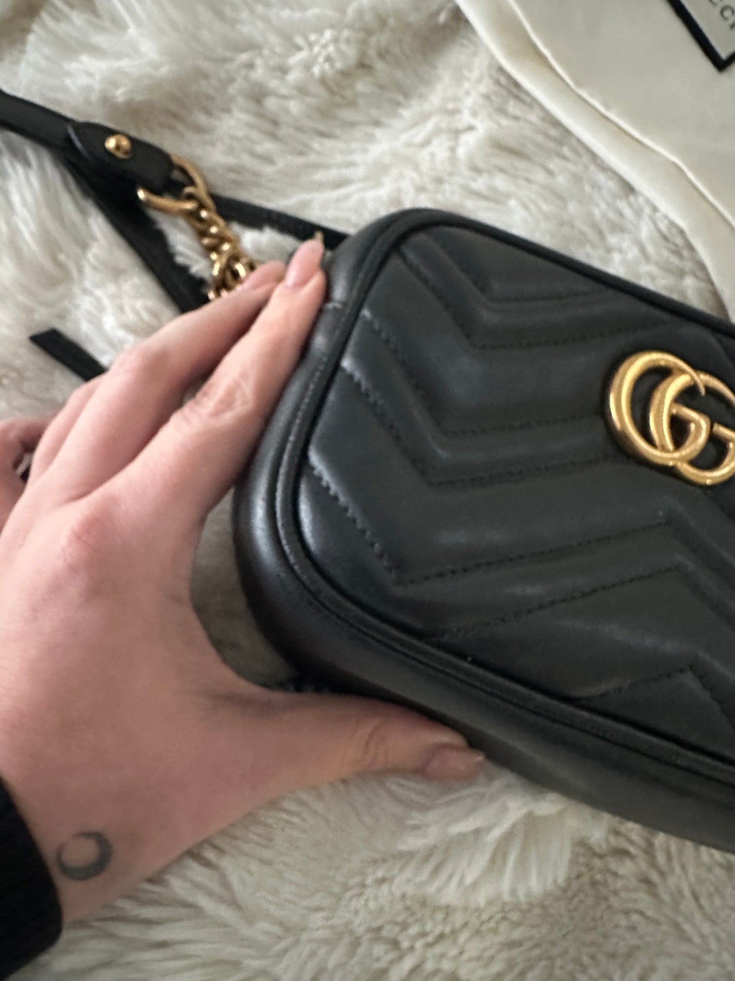GUCCI GG Marmont Mini Camera Bag Black