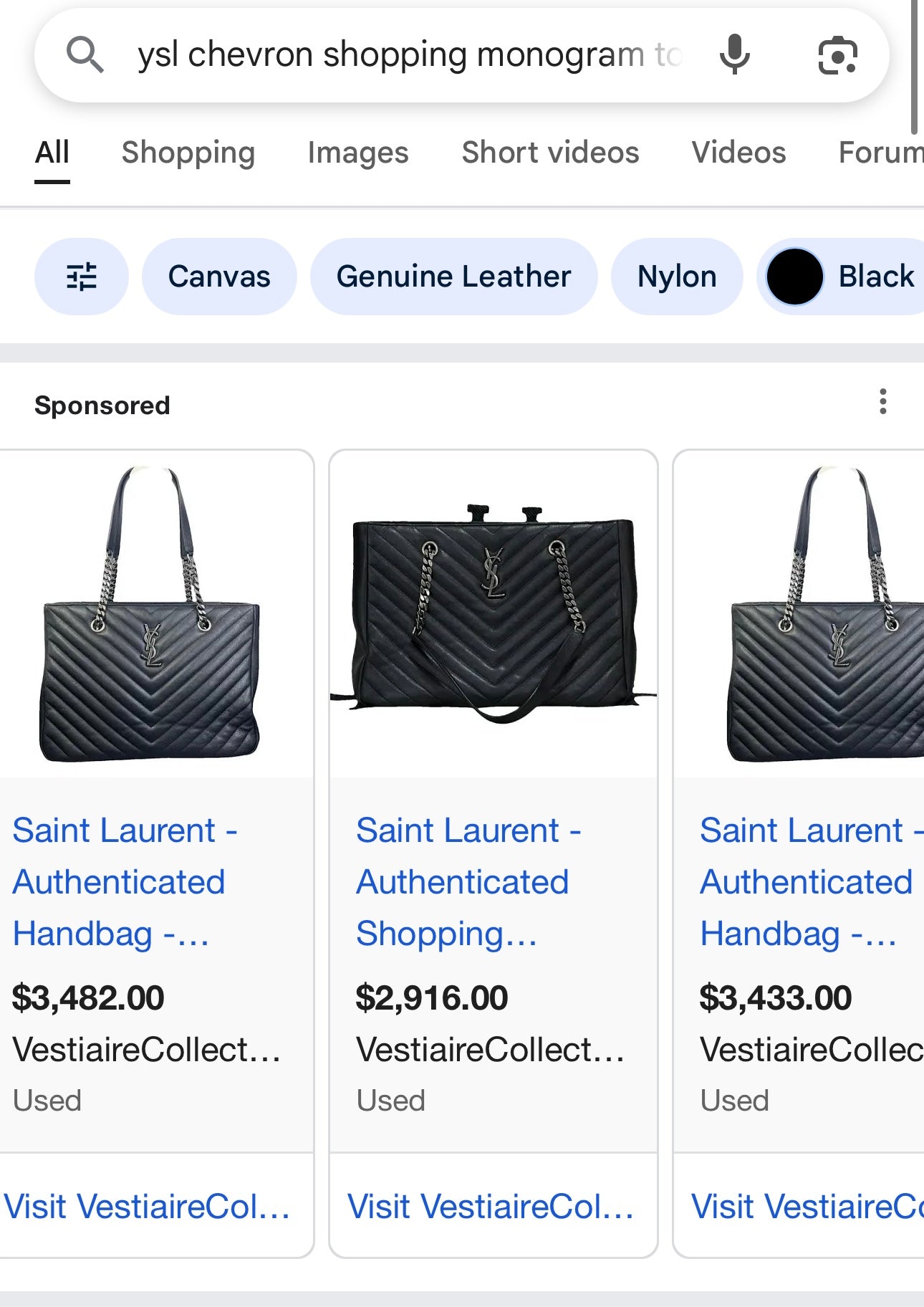 SAINT LAURENT - chevron leather Cassandra shopping tote