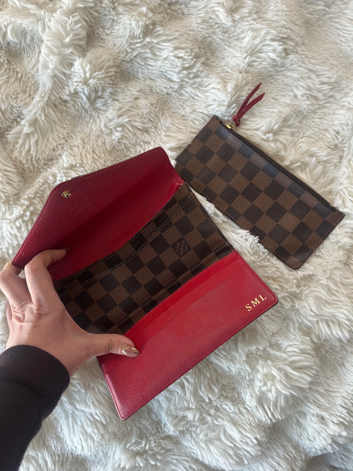 Louis Vuitton Damier Ebene wrap wallet with coin purse