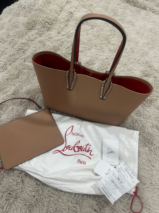 Christian Louboutin - Cabata tote bag in nude grain leather.