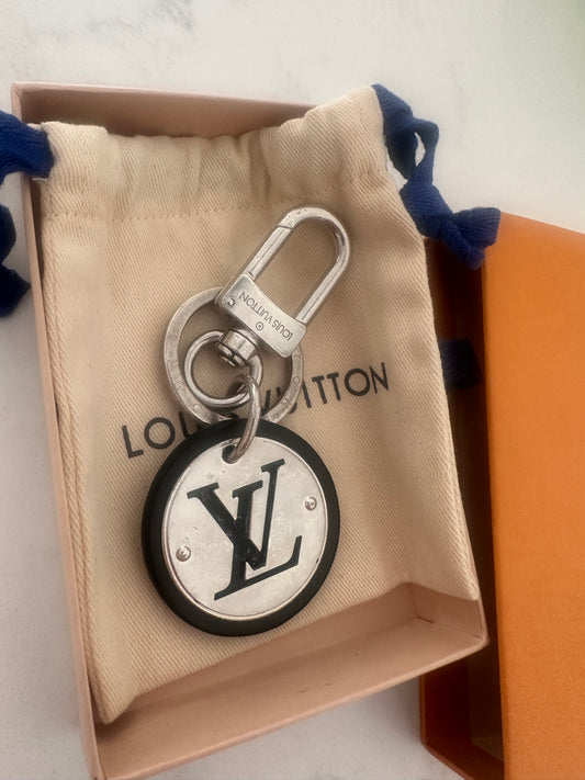 Lv silver keychain