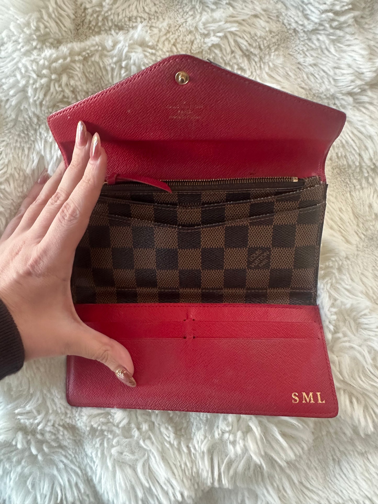 Louis Vuitton Damier Ebene wrap wallet with coin purse