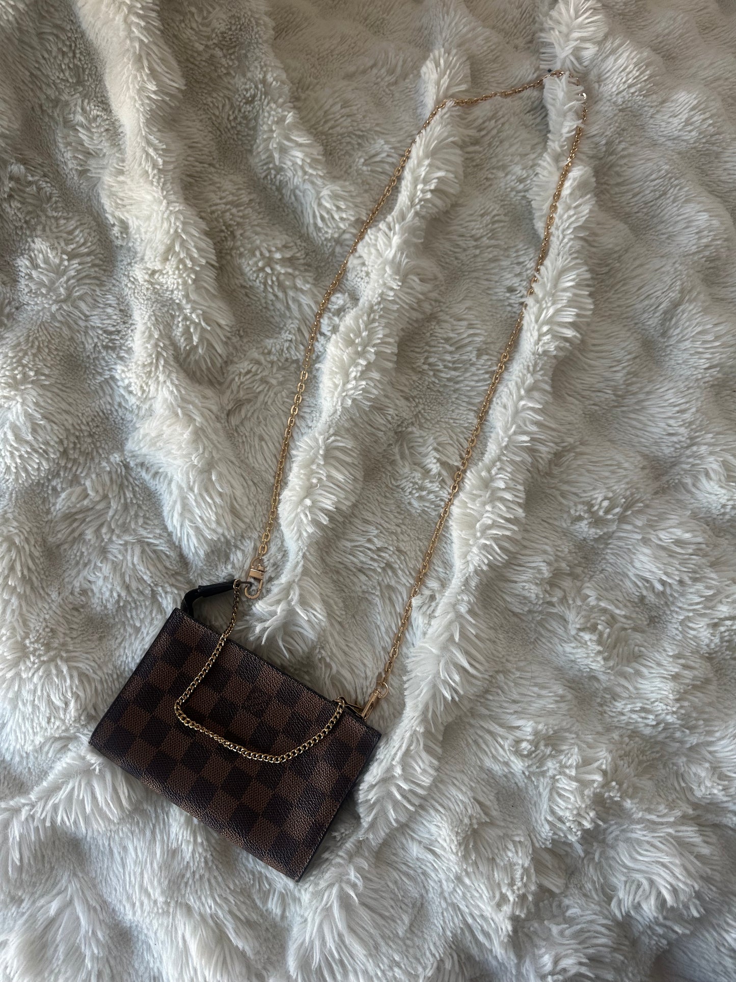 Louis Vuitton Damier Ebene mini pouch on chain crossbody