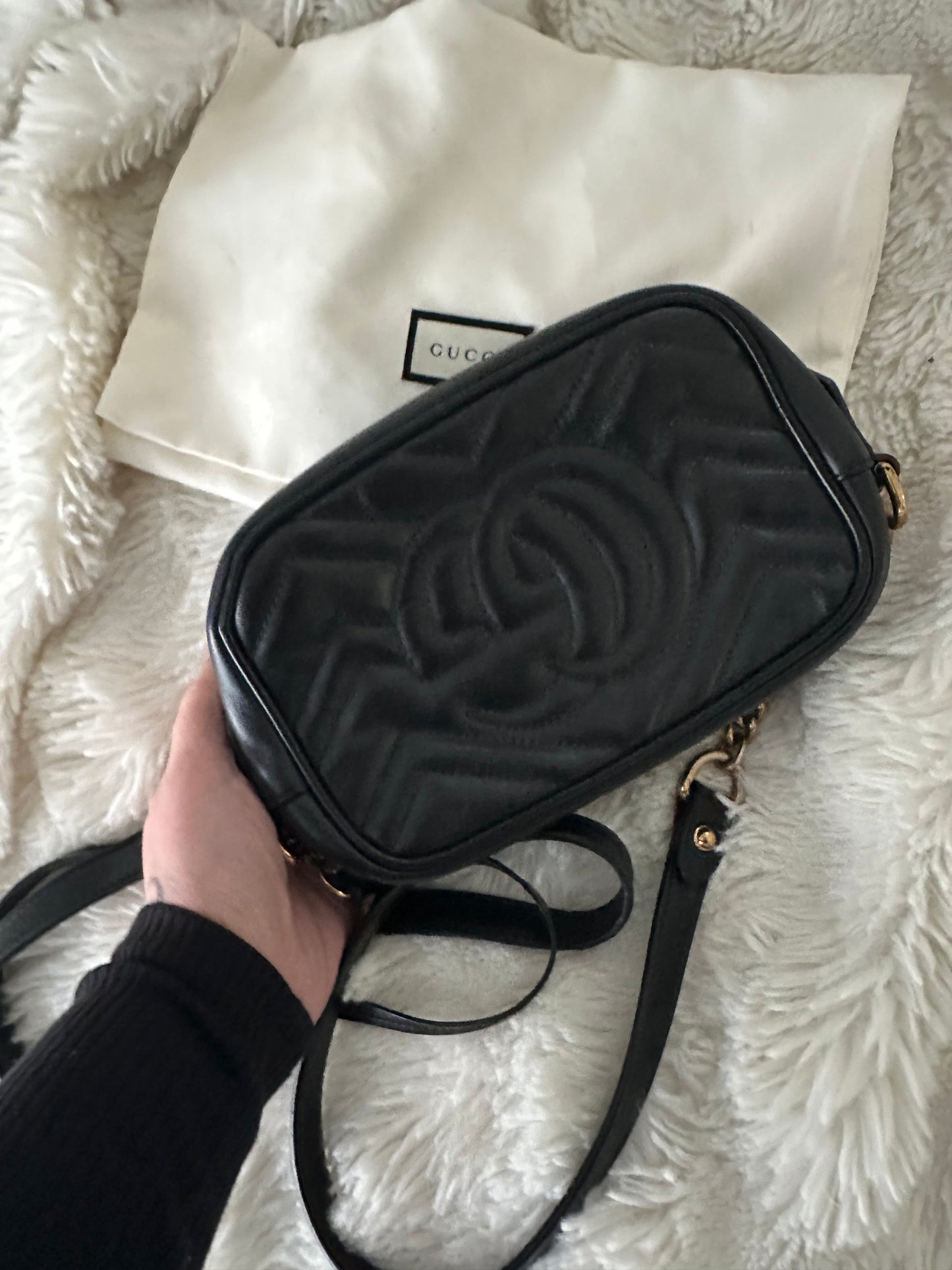 GUCCI GG Marmont Mini Camera Bag Black