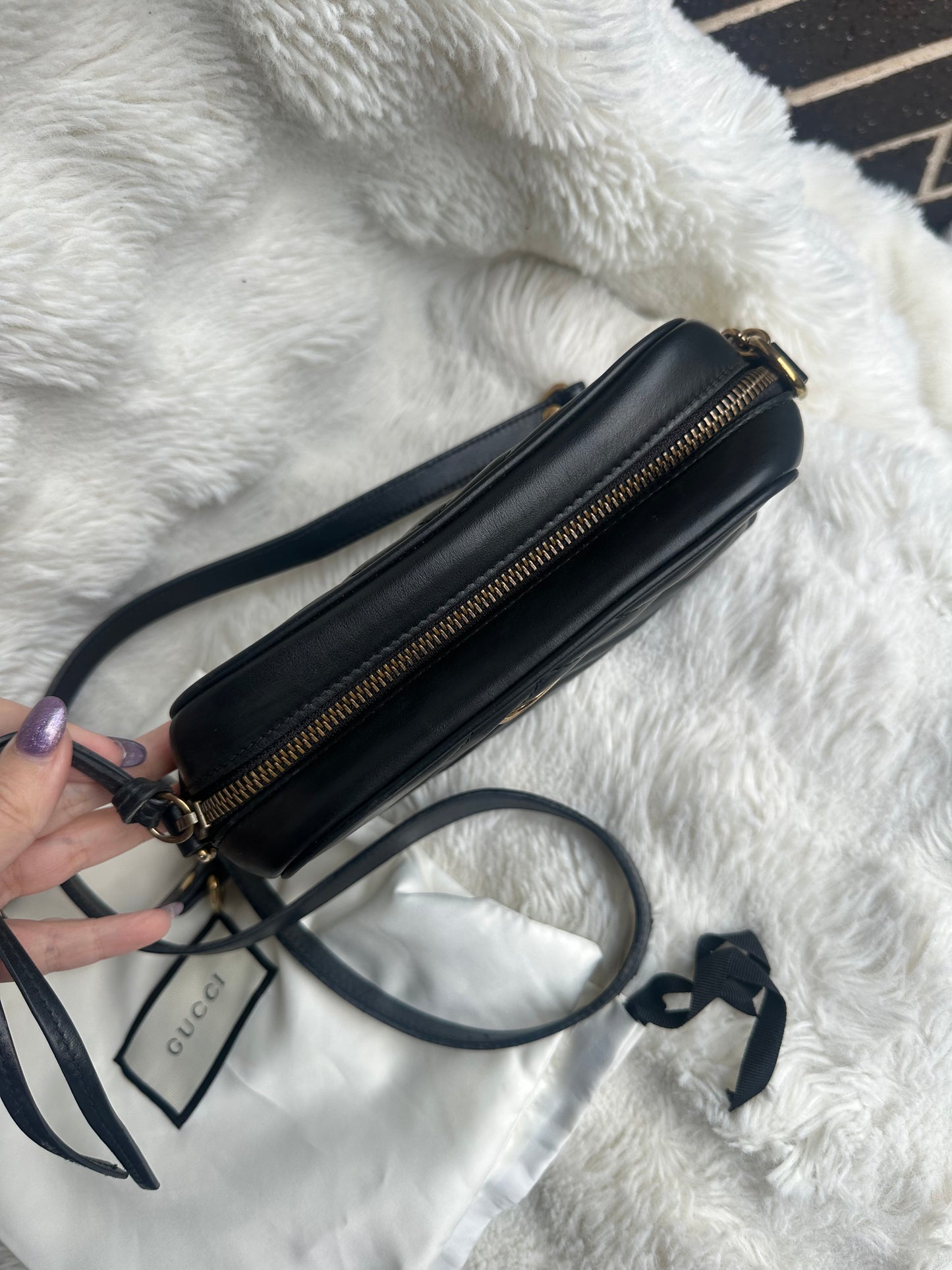 GUCCI GG Marmont Camera Bag Black