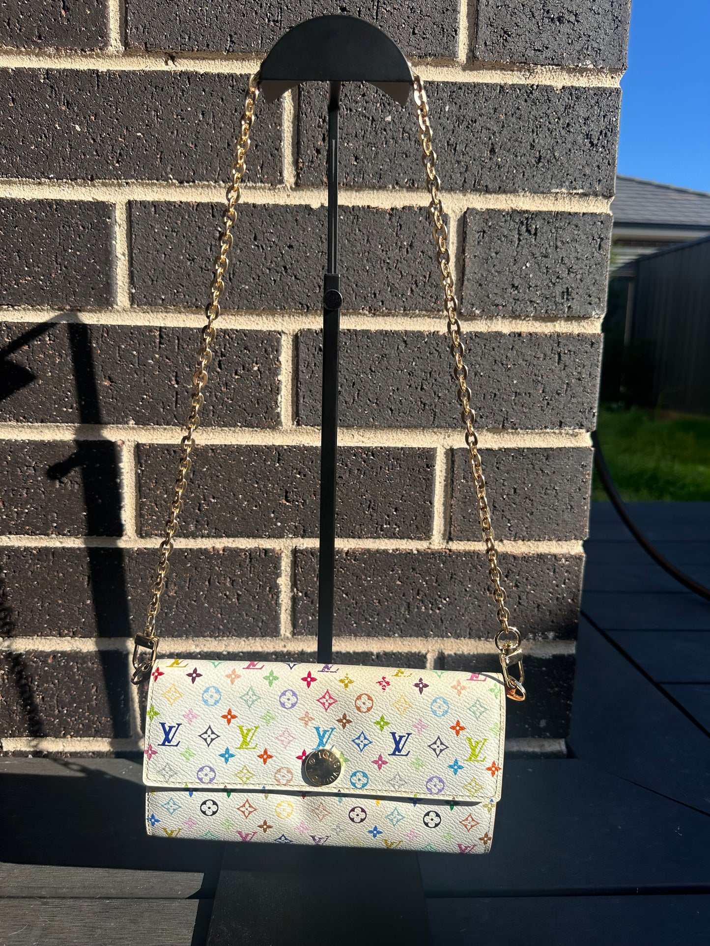 Louis Vuitton Murakami monogram multicolour limited edition wallet on chain crossbody bag