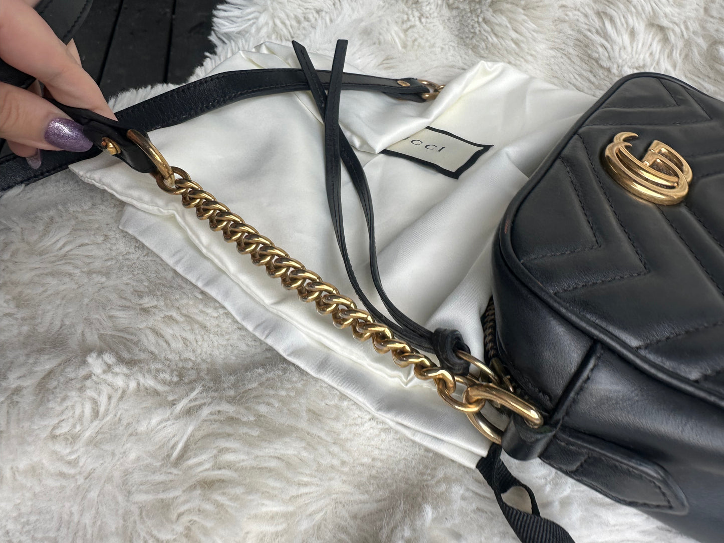 GUCCI GG Marmont Camera Bag Black