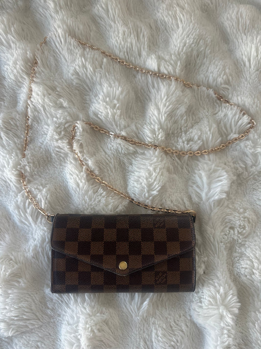 Louis Vuitton - Damier Ebene cross body wallet on chain