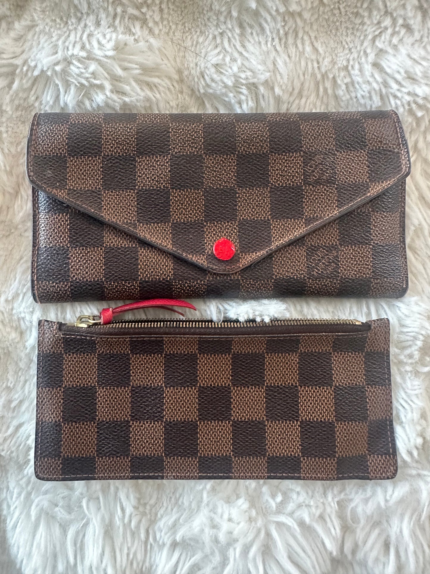 Louis Vuitton Damier Ebene wrap wallet with coin purse