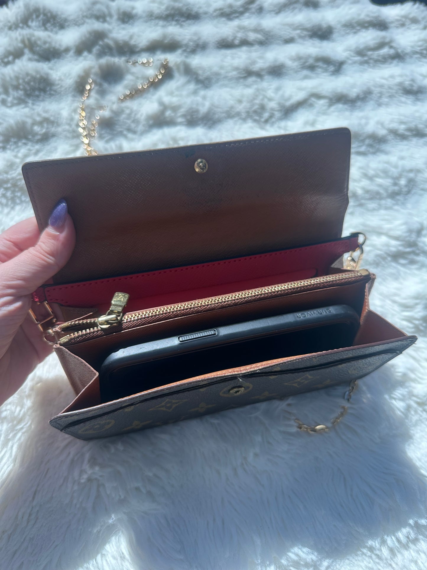 Louis Vuitton wallet on chain pochette bag