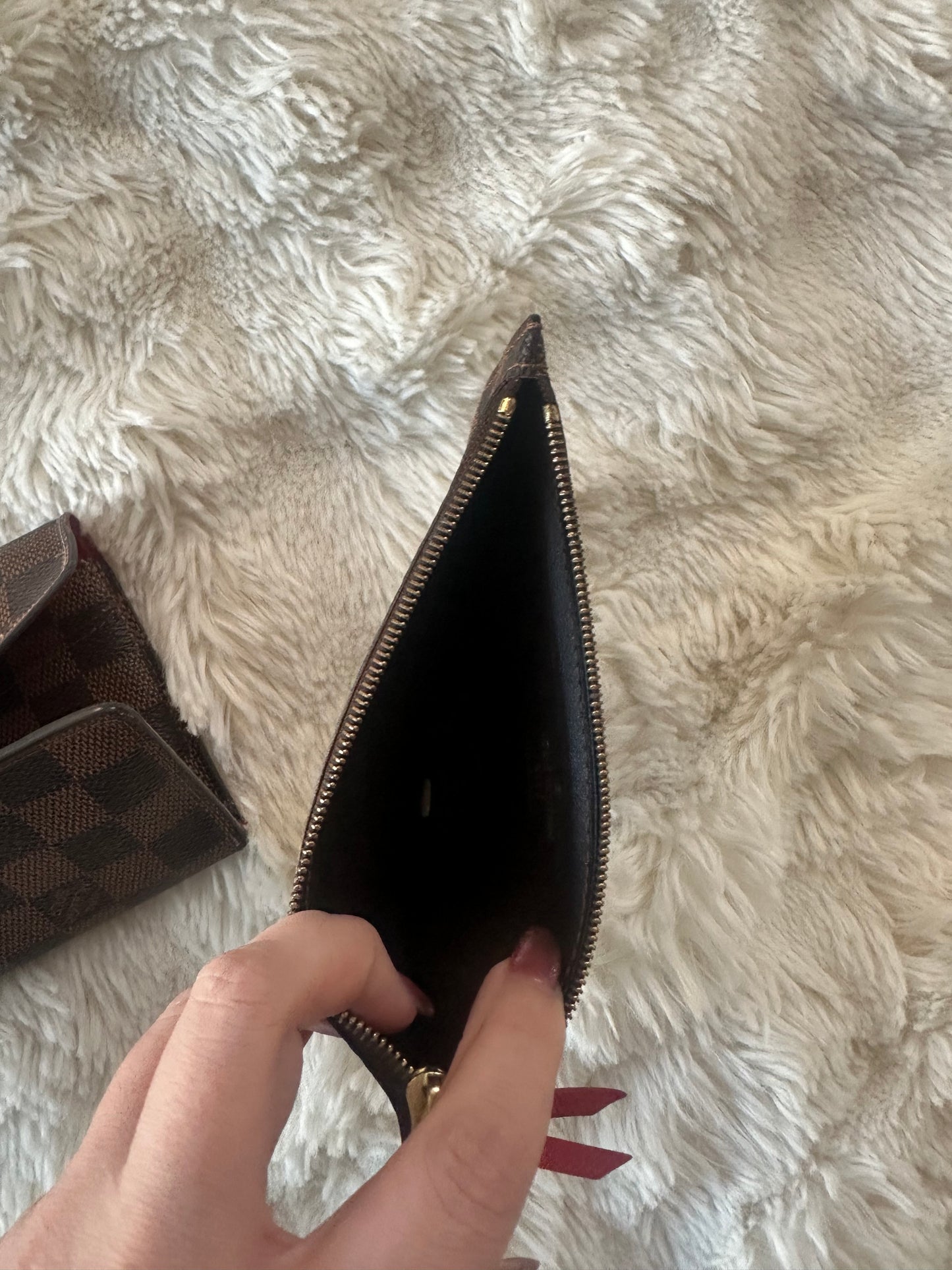 Louis Vuitton Damier Ebene wrap wallet with coin purse