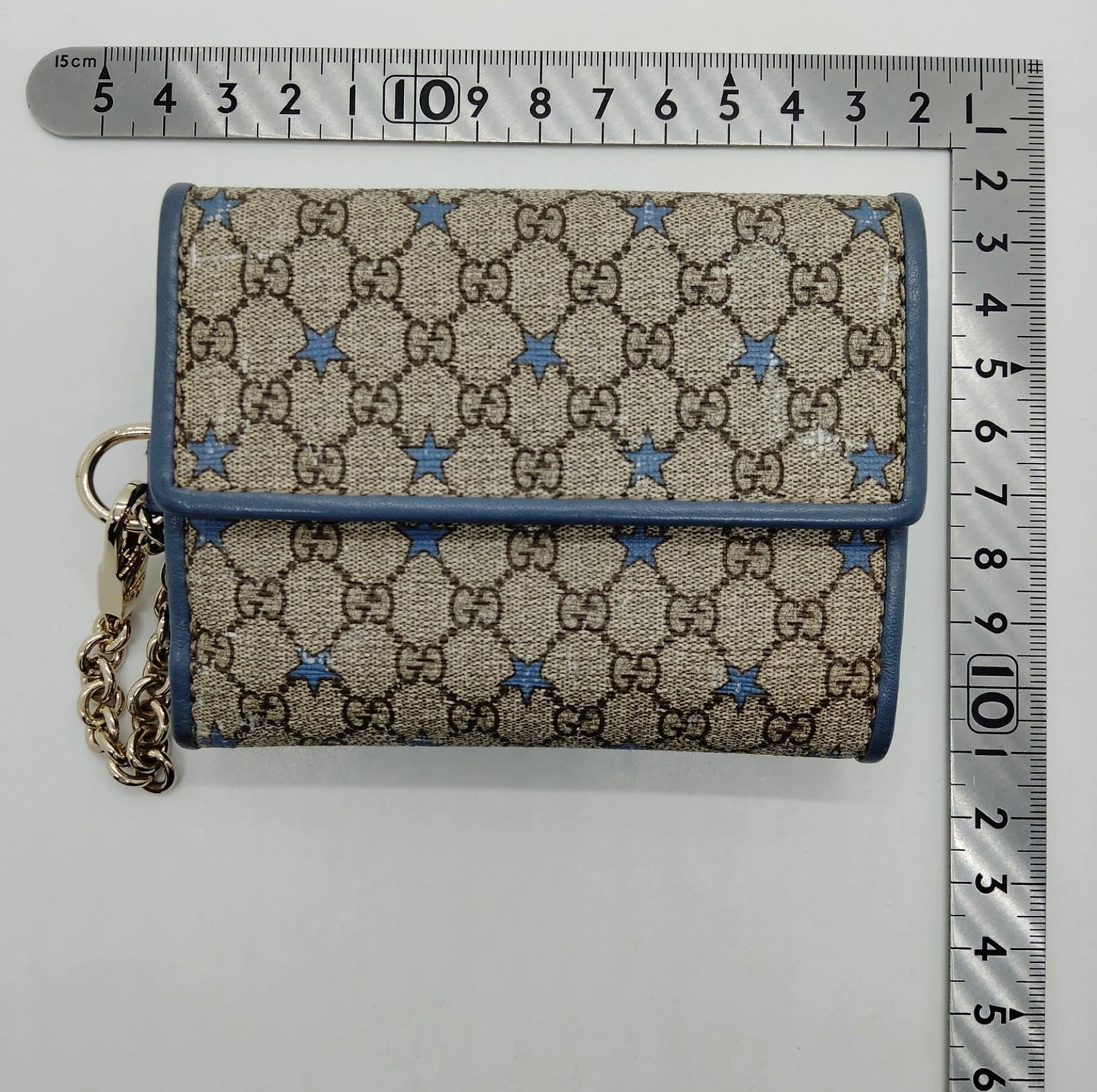 Gucci Wallet - star canvas wallet with chain