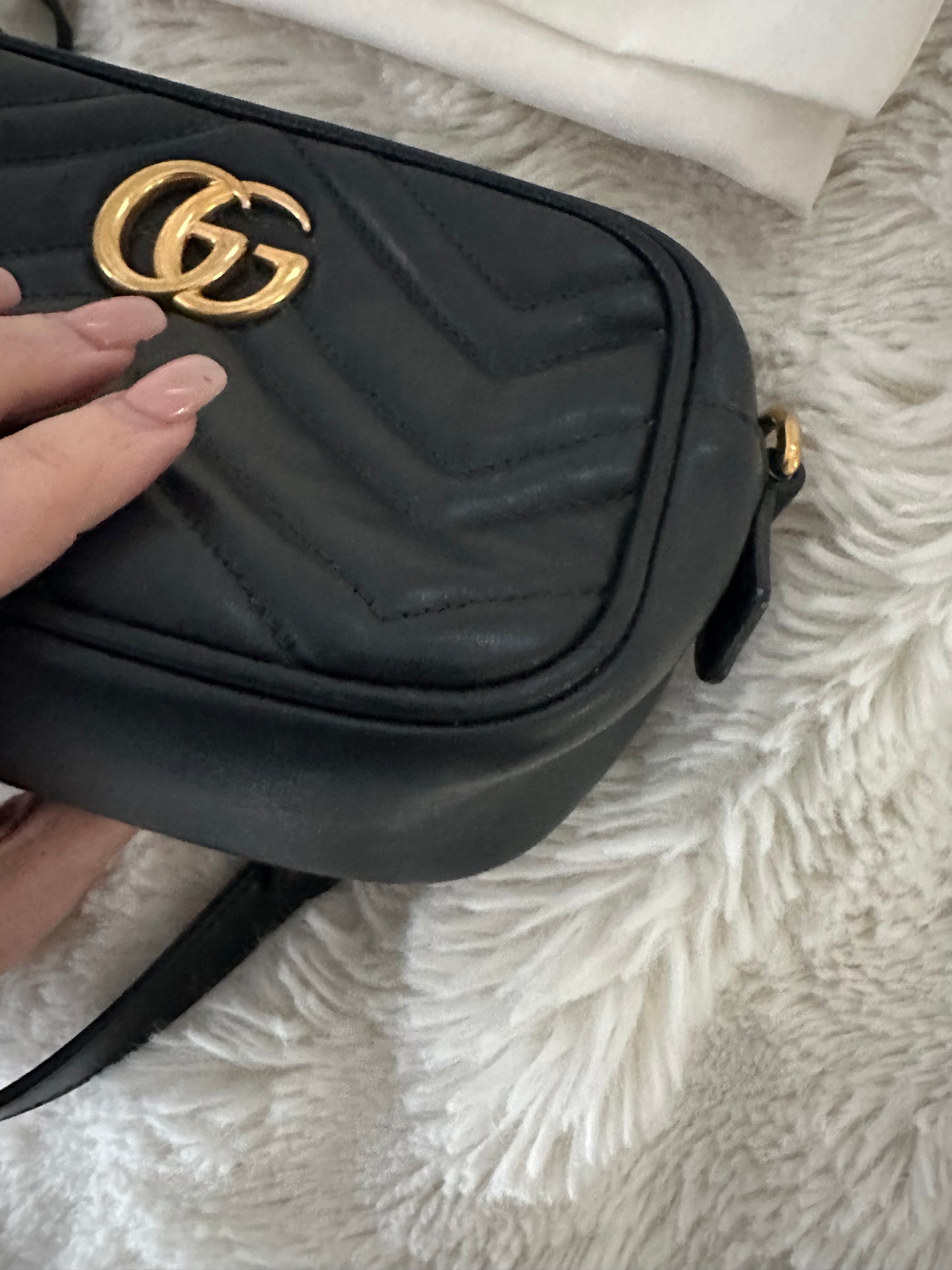 GUCCI GG Marmont Mini Camera Bag Black