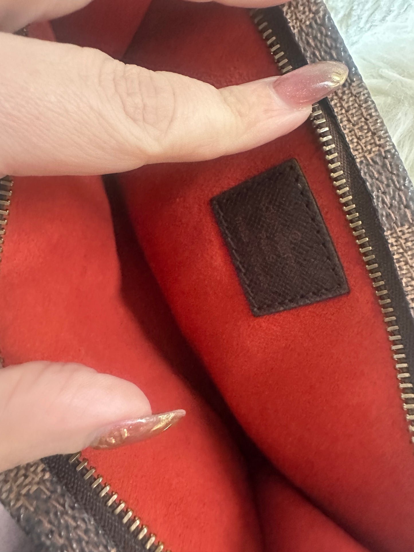 Louis Vuitton Damier Ebene mini pouch on chain crossbody