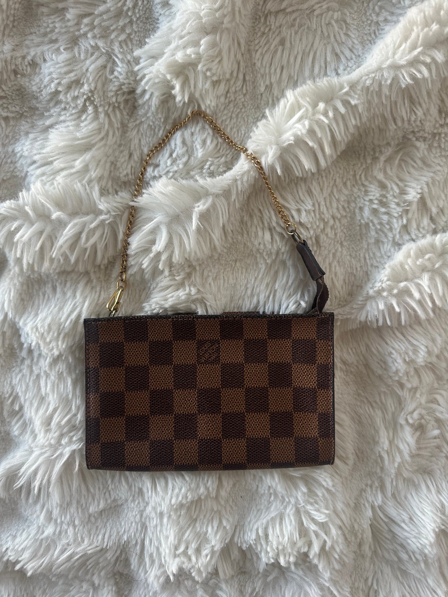 Louis Vuitton Damier Ebene mini pouch on chain crossbody