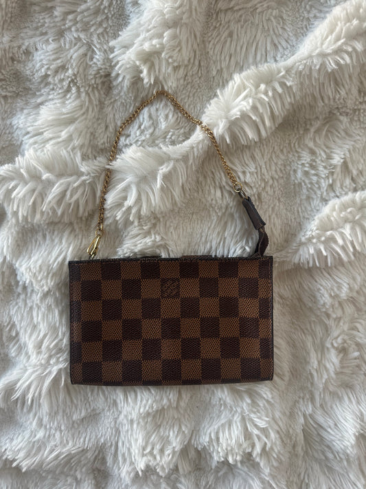 Louis Vuitton Damier Ebene mini pouch on chain crossbody