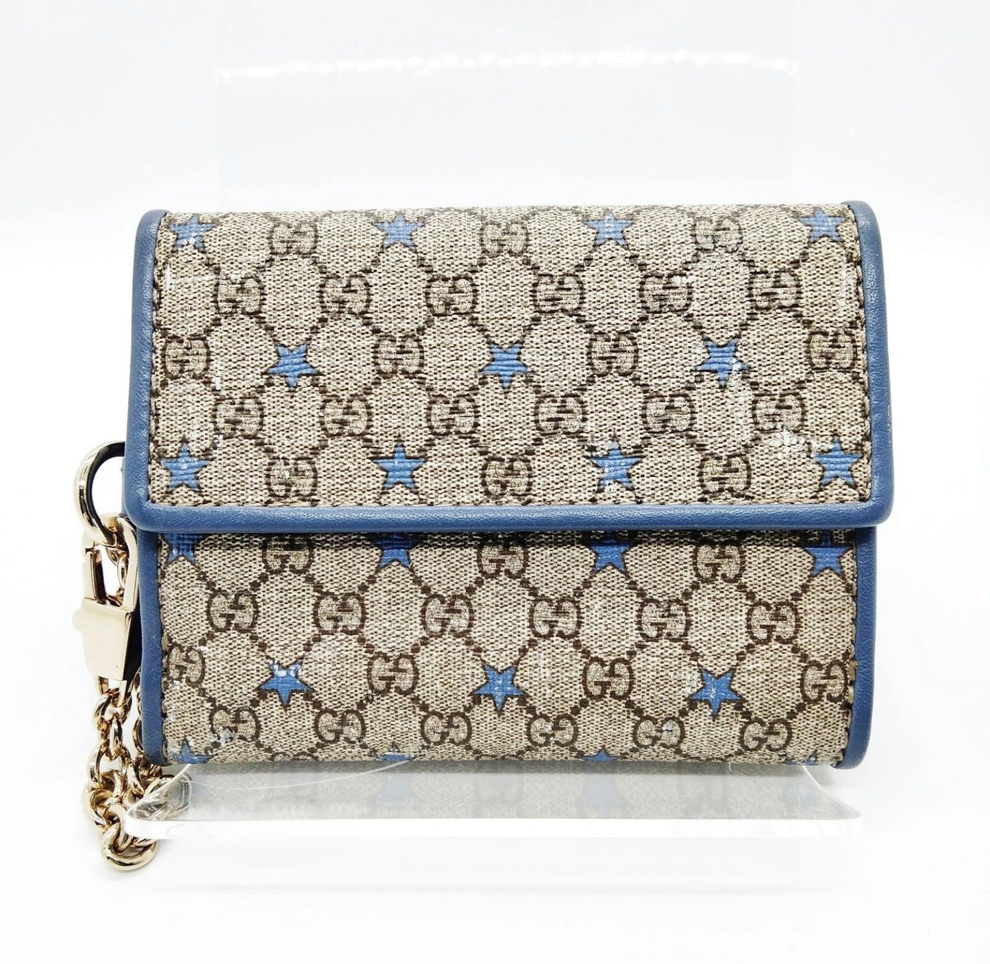 Gucci Wallet - star canvas wallet with chain