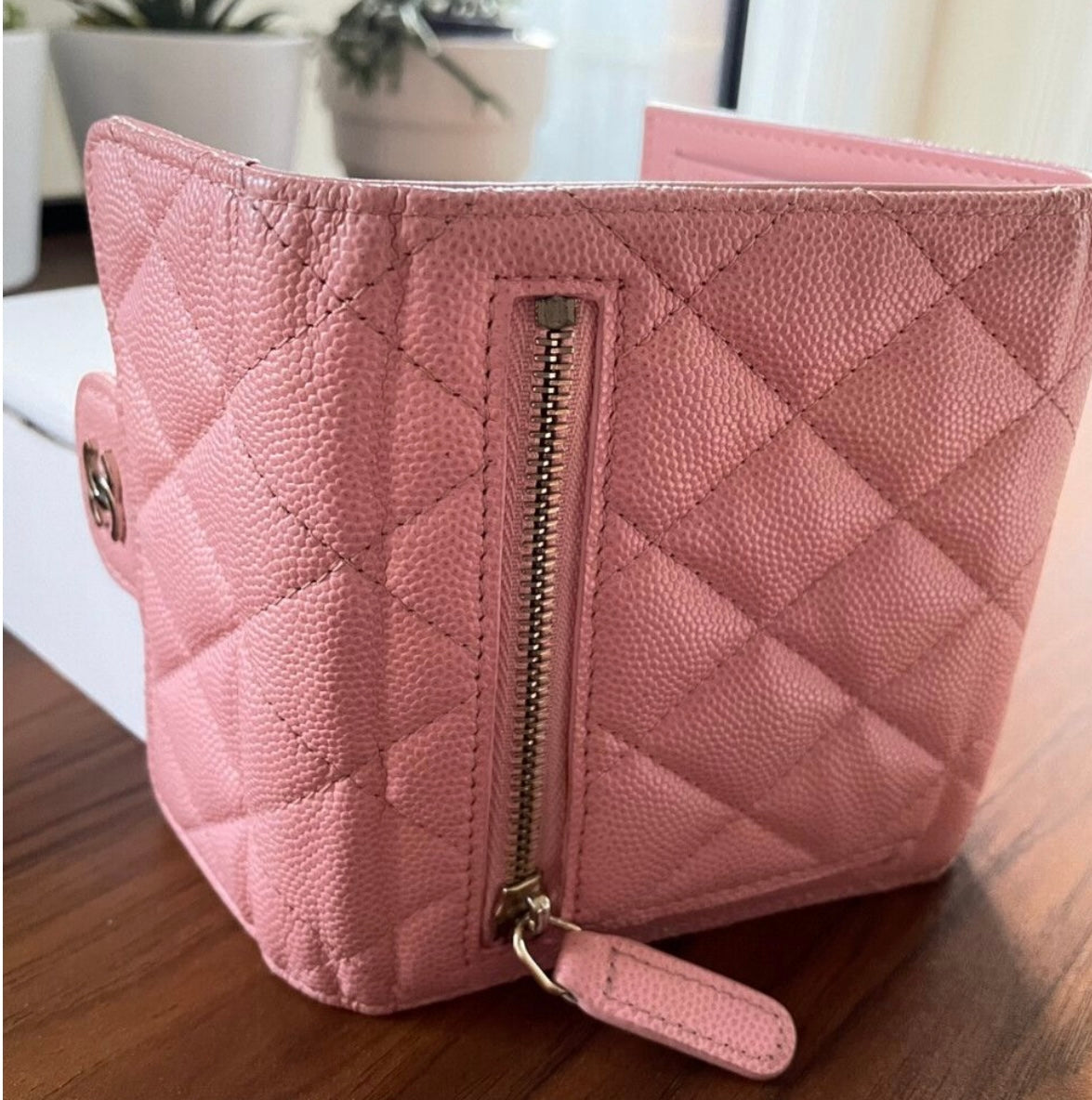 Chanel - Pink card holder small purse