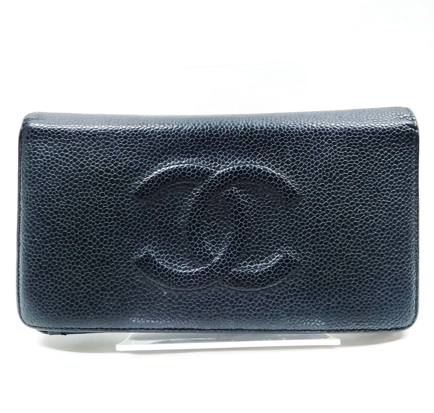 Chanel - black caviar leather CC wallet
