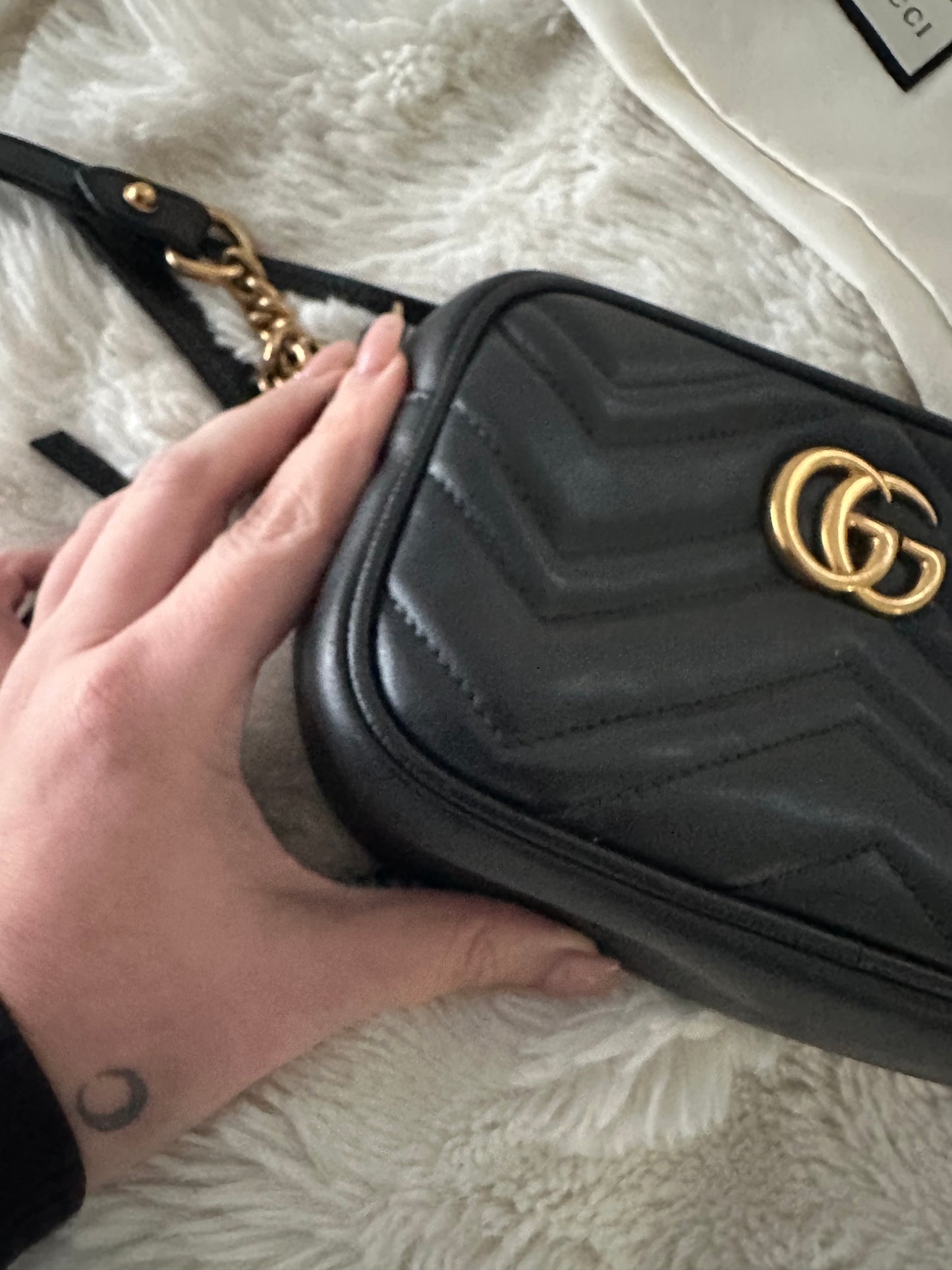 GUCCI GG Marmont Mini Camera Bag Black