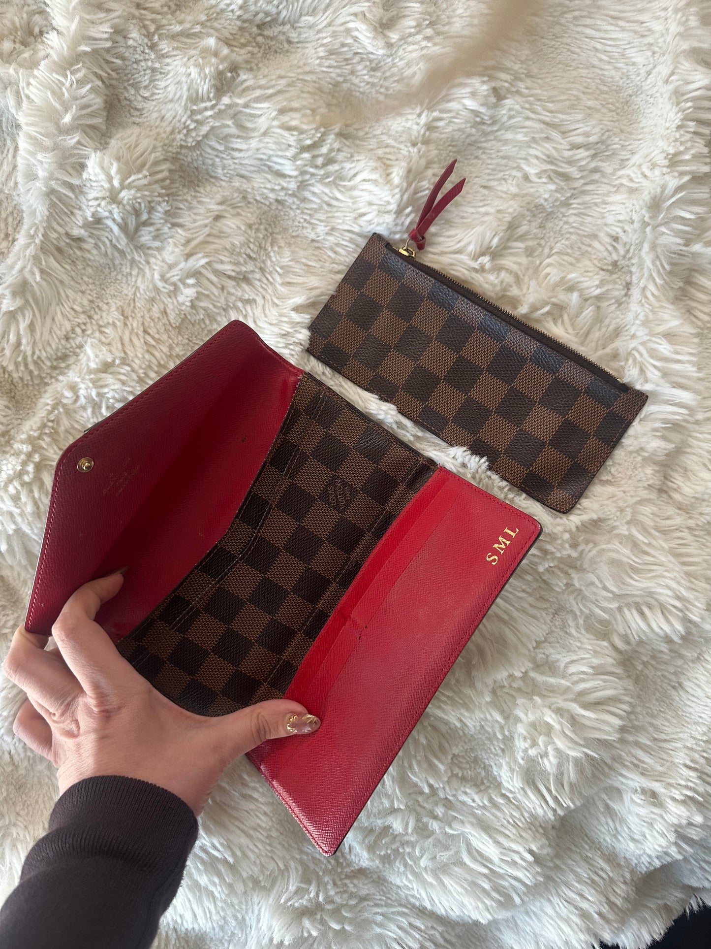 Louis Vuitton Damier Ebene wrap wallet with coin purse