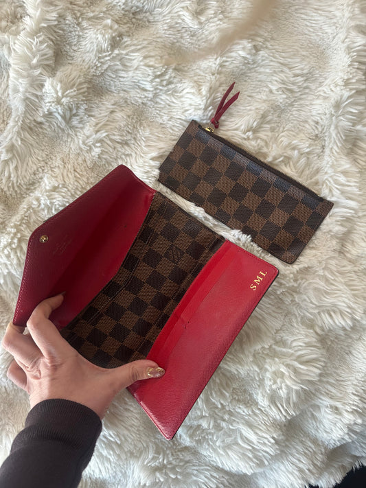 Louis Vuitton Damier Ebene wrap wallet with coin purse