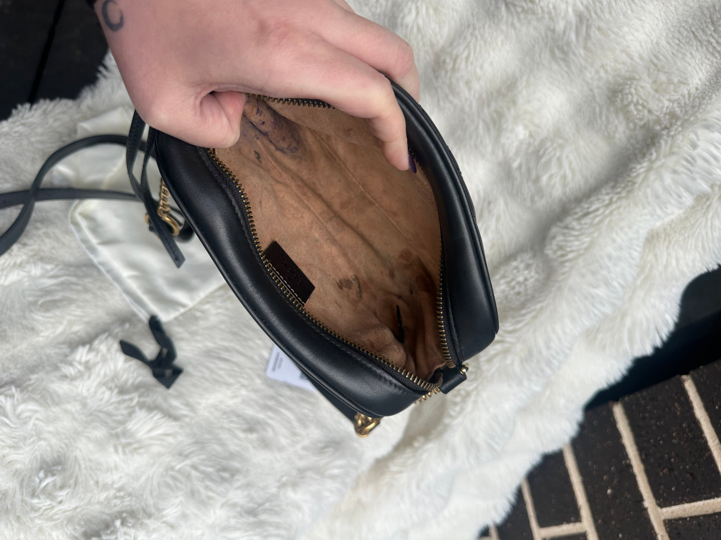 GUCCI GG Marmont Camera Bag Black