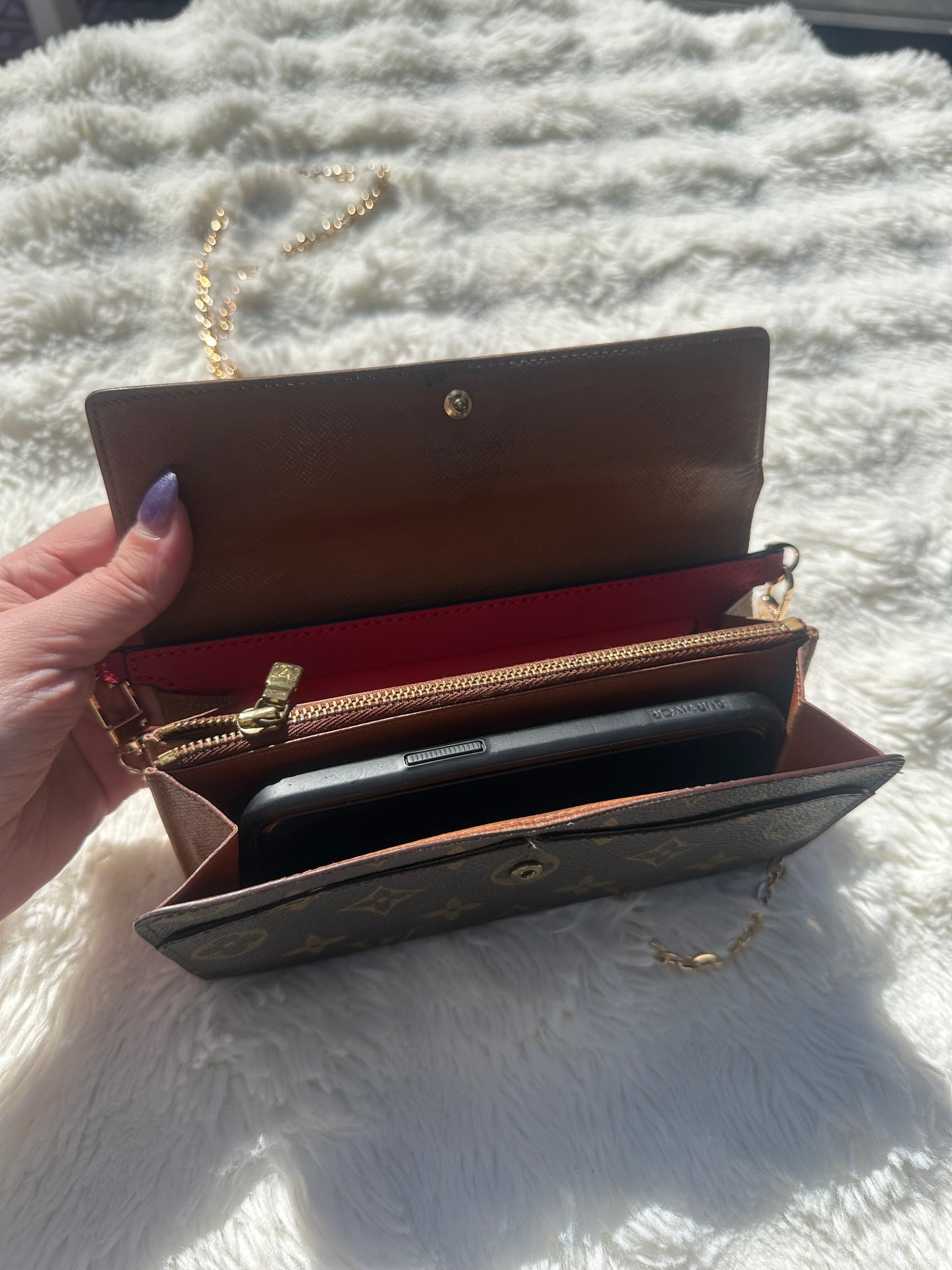 Louis Vuitton wallet on chain pochette bag