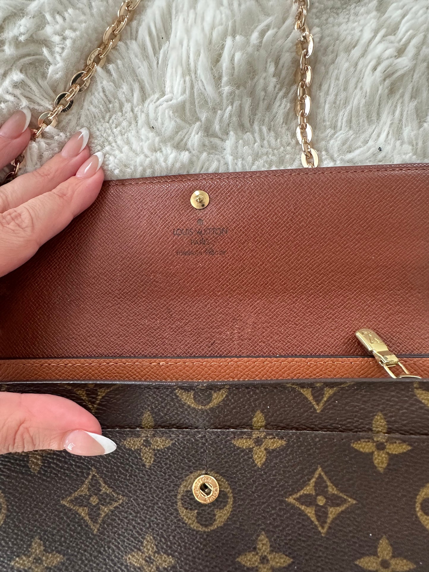 Louis Vuitton Monogram wallet on chain crossbody