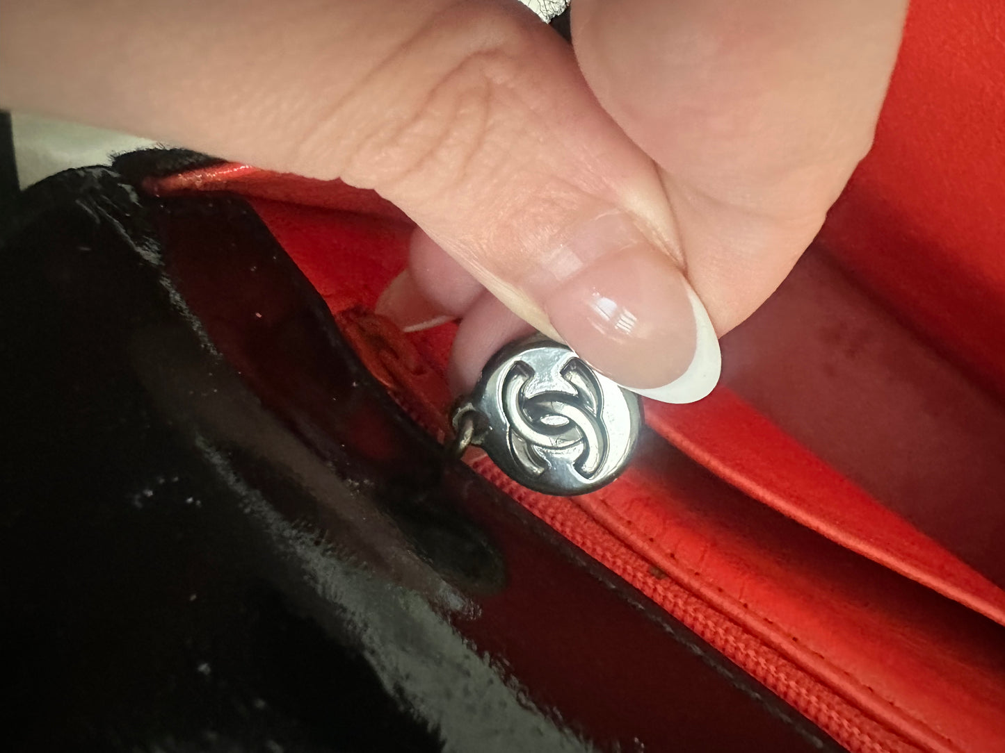 Chanel black patent bag