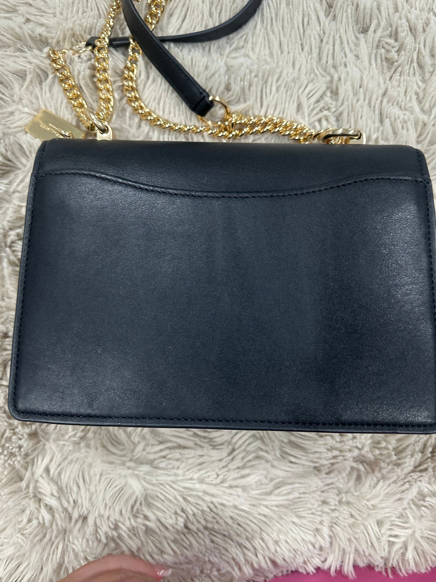 Coach Klare black leather and tan canvas crossbody